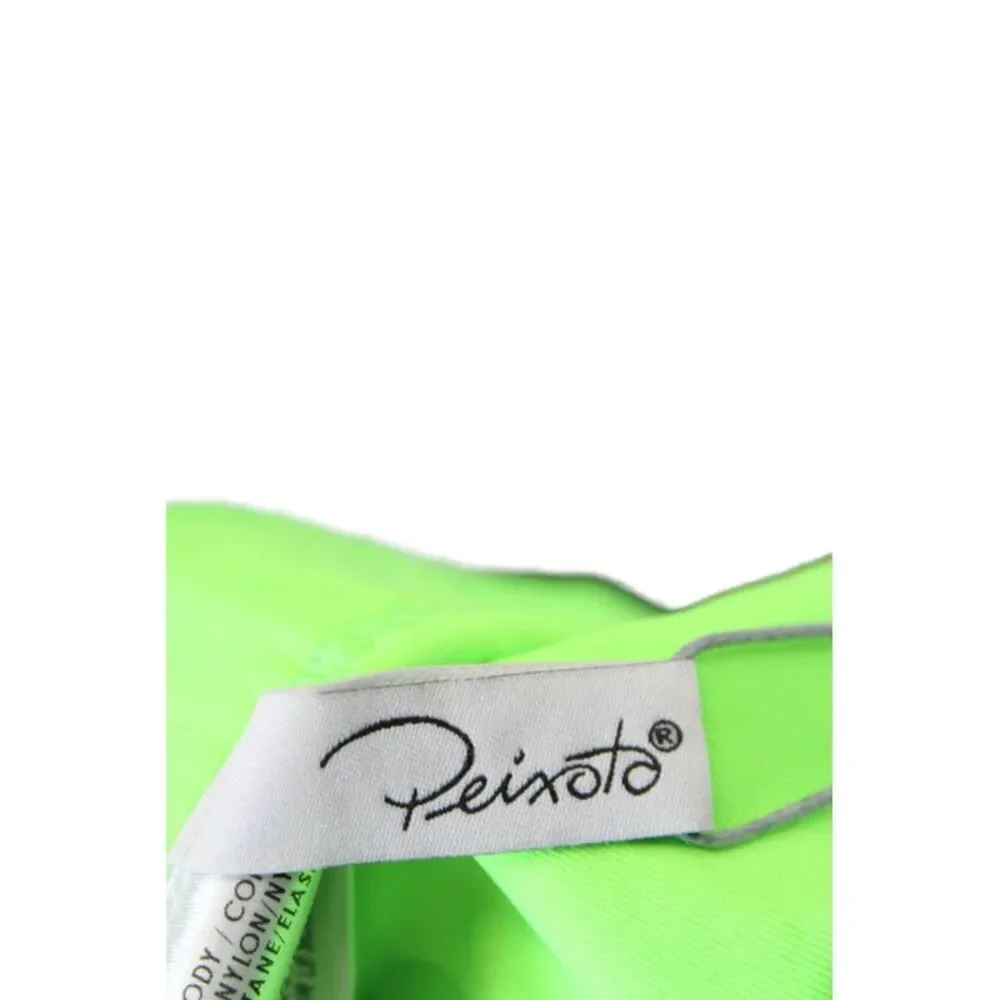 Peixoto Womens Stretch Embroidered High Cut Biki Bottoms Lime Green Size XS